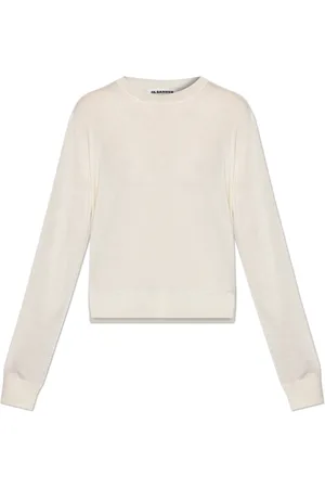 Jil Sander Strik, Dame, , M, Uld, Sweater med sideslidser