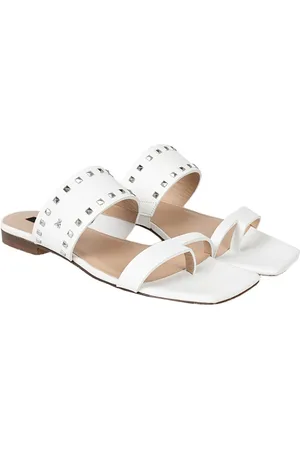 Patrizia Pepe Sko, Dame, Hvid, 37 EU, Læder, Crystal Sliders Sandaler