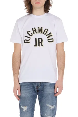 John Richmond Top, Herre, Hvid, M, Bomuld, T-shirt med print