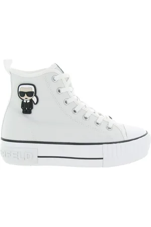 Karl Lagerfeld Sko, Dame, Hvid, 36 EU, Læder, Kampus Max Sneakers