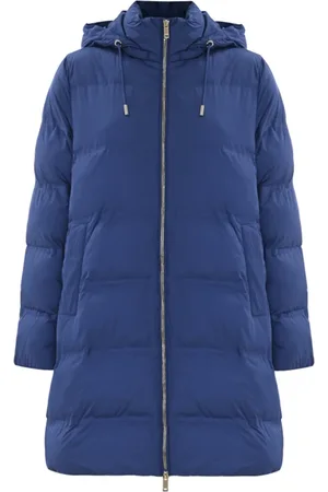 Kocca Frakke, Dame, Blå, M, Quiltet Oversized Hætteforet Dunjakke