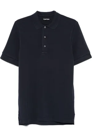 Tom Ford Top, Herre, Blå, M, Bomuld, Piqué Polo Shirt