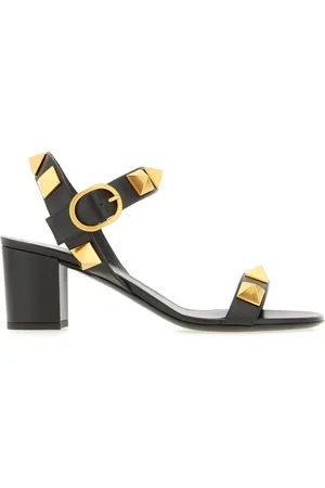VALENTINO GARAVANI Sko, Dame, Sort, 35 1/2 EU, Roman Stud Sandaler med Åben Tå
