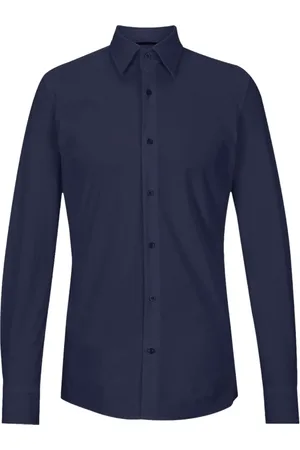 HUGO BOSS Skjorte, Herre, Blå, L, Slim Fit Jersey Skjorte Hank