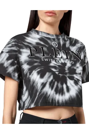 Philipp Plein Top, Dame, Sort, L, Bomuld, Crop T-Shirt
