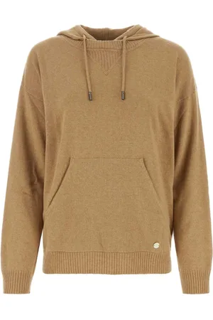 Woolrich Sweathshirts & Hoodies, Dame, Brun, M, Uld, Hættetrøje med snøre i strik