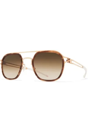 MYKITA Tilbehør, unisex, Gul, 50 MM, Uld, Metalstof solbriller til elegance