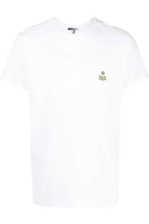 Isabel Marant Top, Herre, Hvid, 2XL, Bomuld, Cotton Logo Print T-Shirt