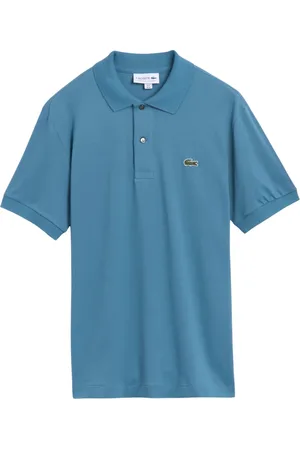 Lacoste Top, Herre, Blå, XS, Bomuld, Blå Bomuldspolo med Logo