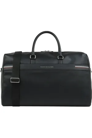 Tommy Hilfiger Taske, Herre, Sort, ONE SIZE, Uld, Sort Weekendtaske i Tekstureret Design