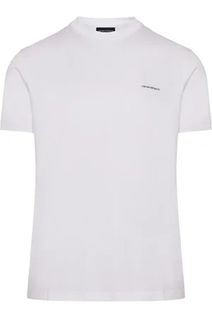 Emporio Armani Top, Herre, Hvid, 2XL, Bomuld, Lyocell Bomulds T-shirt