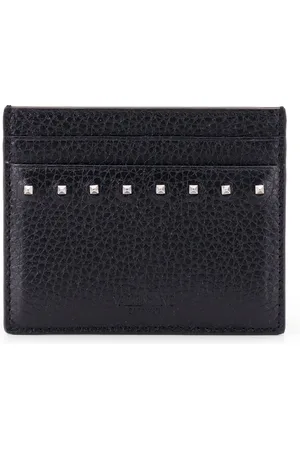 VALENTINO GARAVANI Tilbehør, Herre, Sort, ONE SIZE, Læder, Stud Detail Læder Kortholder