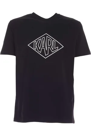 Karl Lagerfeld Top, Herre, Sort, 2XL, Bomuld, Sort T-shirt i bomuld med logo-print