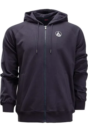 Jott Sweathshirts & Hoodies, Herre, Blå, S, Bomuld, Navy Hættetrøje med Stort Logo