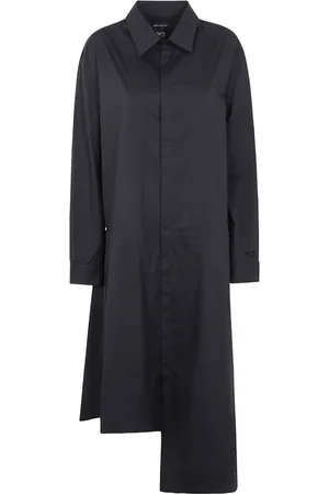 Y-3 Kjole, Dame, Sort, S, Bomuld, Casual Skjortekjole