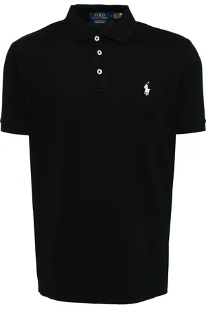 Ralph Lauren Top, Herre, Sort, 2XL, Bomuld, Slim Fit Cotton Mesh Polo Shirt