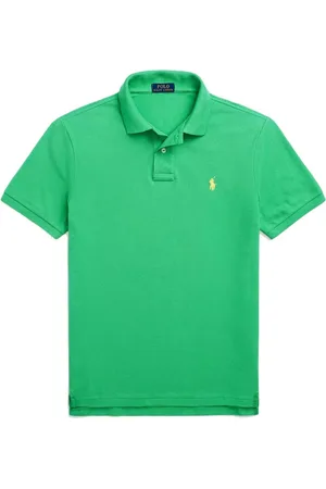 Ralph Lauren Top, Herre, Grøn, 2XL, Bomuld, Iconic Piqué Custom Slim Fit Polo