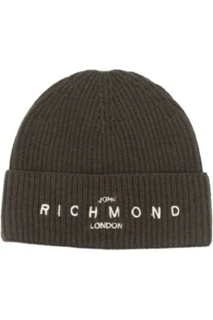 John Richmond Tilbehør, Herre, Brun, M/L, Uld, Stilfuld uld beanie hue
