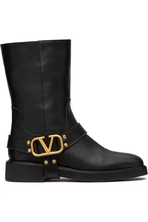 VALENTINO GARAVANI Sko, Dame, Sort, 36 EU, Læder, VLogo Signature Square Toe Støvler