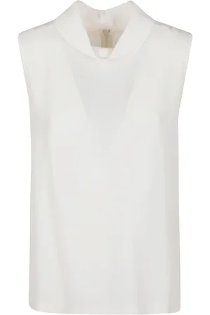 VALENTINO GARAVANI Top, Dame, Hvid, XS, Solid Ivory Sleeveless Top
