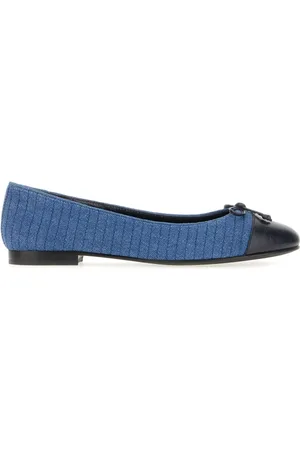 Tory Burch Sko, Dame, Blå, 36 1/2 EU, Læder, Elegante Ballerina Sko