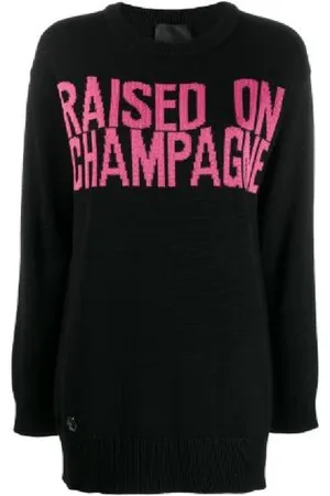Philipp Plein Strik, Dame, Sort, S, Casual Sort sweater med rund hals