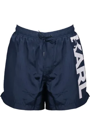 Karl Lagerfeld Badetøj, Herre, Blå, S, Uld, Logo Badeshorts