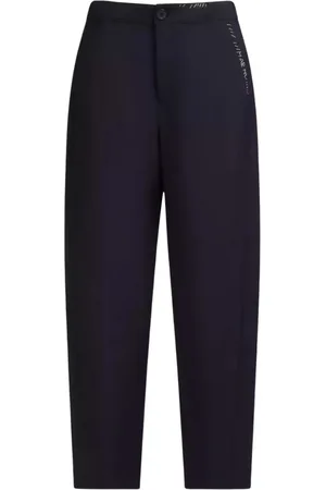 Marni Bukser, Dame, Blå, 3XS, Uld, Navy Wool Wide Leg Pants