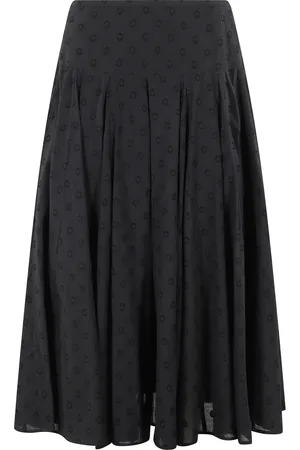 ULLA JOHNSON Nederdel, Dame, Sort, XS, Bomuld, Sort Luisa Dobby Bomuld Nederdel