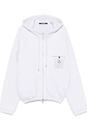 Jacquemus Sweathshirts & Hoodies, Herre, Grå, M, Bomuld, Heather Grey Zip-Up Jakke