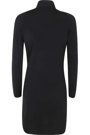 Tom Ford Kjole, Dame, Sort, XS, Uld, V-Neck Langærmet Cocktailkjole MED BAR
