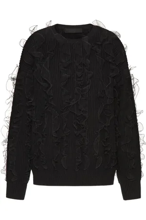 VALENTINO GARAVANI Strik, Dame, Sort, S, Uld, Stilfuld Striktrøje