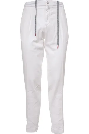 Kiton Bukser, Herre, Hvid, W34, Drawstring Bukser