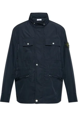 Stone Island Jakke, Herre, Blå, L, Uld, Micro Twill Jakke