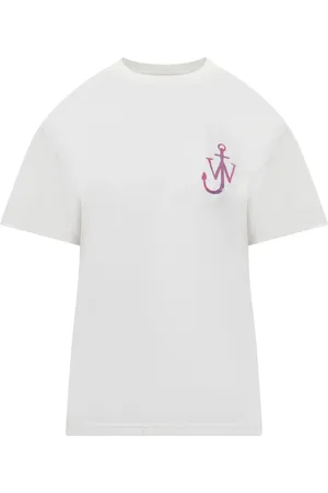 J.W.Anderson Top, Dame, Hvid, L, Bomuld, Sweet Anchor T-Shirt