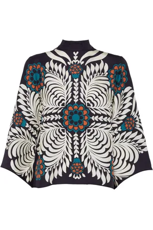 La DoubleJ Bluser & Skjorter, Dame, Flerfarvet, M, Silke Twill High-Low Ryg Top