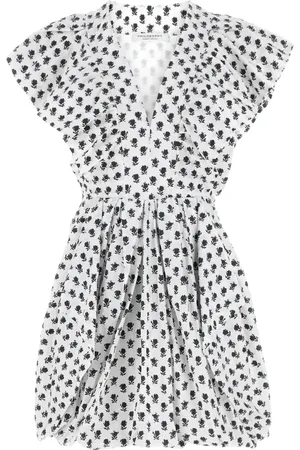 Serafini Kjole, Dame, Sort, XS, Bomuld, Printet Poplin Mini Kjole