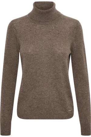 INWEAR Strik, Dame, Brun, XS/S, Cashmere, Blød og Lækker Rullekrave