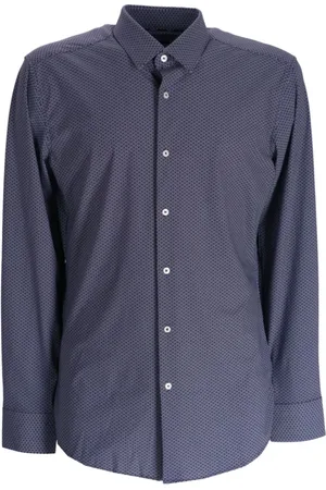 HUGO BOSS Skjorte, Herre, Blå, 4XL, Bomuld, Casual Skjorte