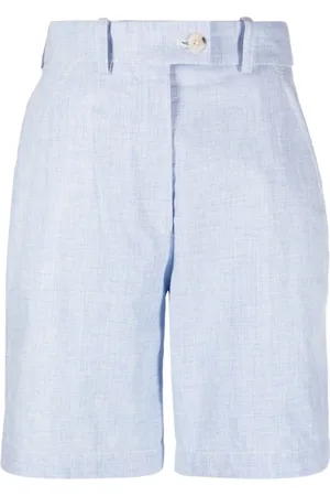 Kenzo Shorts, Dame, Blå, XS, Uld, Linen Casual Shorts