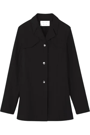 Proenza Schouler Jakke, Dame, Sort, XS, Uld, Draperet Blazer