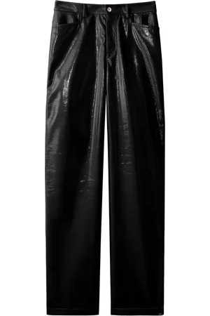 Proenza Schouler Bukser, Dame, Sort, M, Polyester, Sort Canvas Straight Leg Bukser