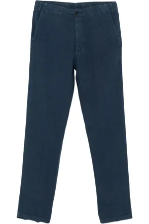 corneliani Bukser, Herre, Blå, M, Linned, Linnedbukser med lommer og Drop 7
