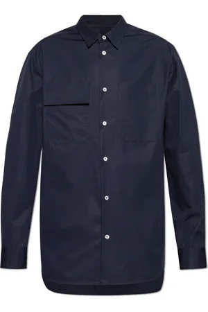 Jil Sander Skjorte, Herre, Blå, M, Bomuld, Cotton Shirt