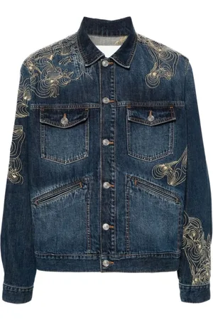 Isabel Marant Jakke, Herre, Blå, S, Denim, Indigo Blå Denimjakke med Plisseringer