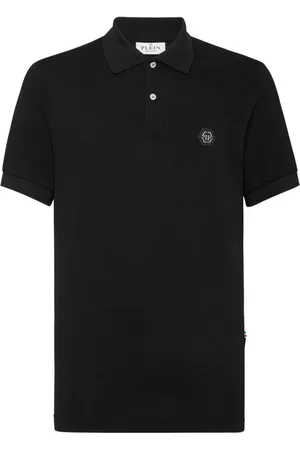 Philipp Plein Top, Herre, Sort, 3XL, Bomuld, Klassisk Poloskjorte