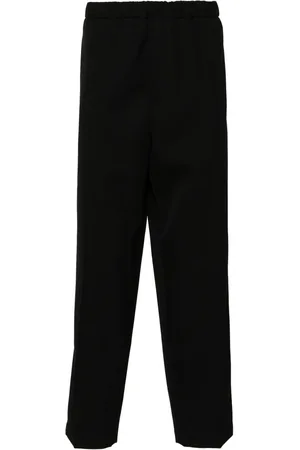 Jil Sander Bukser, Herre, Sort, M, Uld, Sort uldne tapered bukser