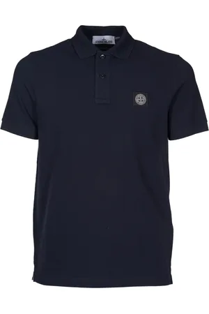 Stone Island Top, Herre, Blå, M, Bomuld, Blå bomulds polo shirt