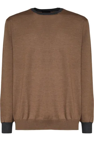 FAY Strik, Herre, Brun, 2XL, Bomuld, Bomuld Blandet Sweater