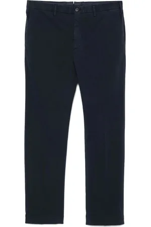 Incotex Bukser, Herre, Blå, 3XL, Navy Front Button Pants